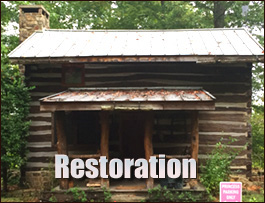 Historic Log Cabin Restoration  Moncure, North Carolina